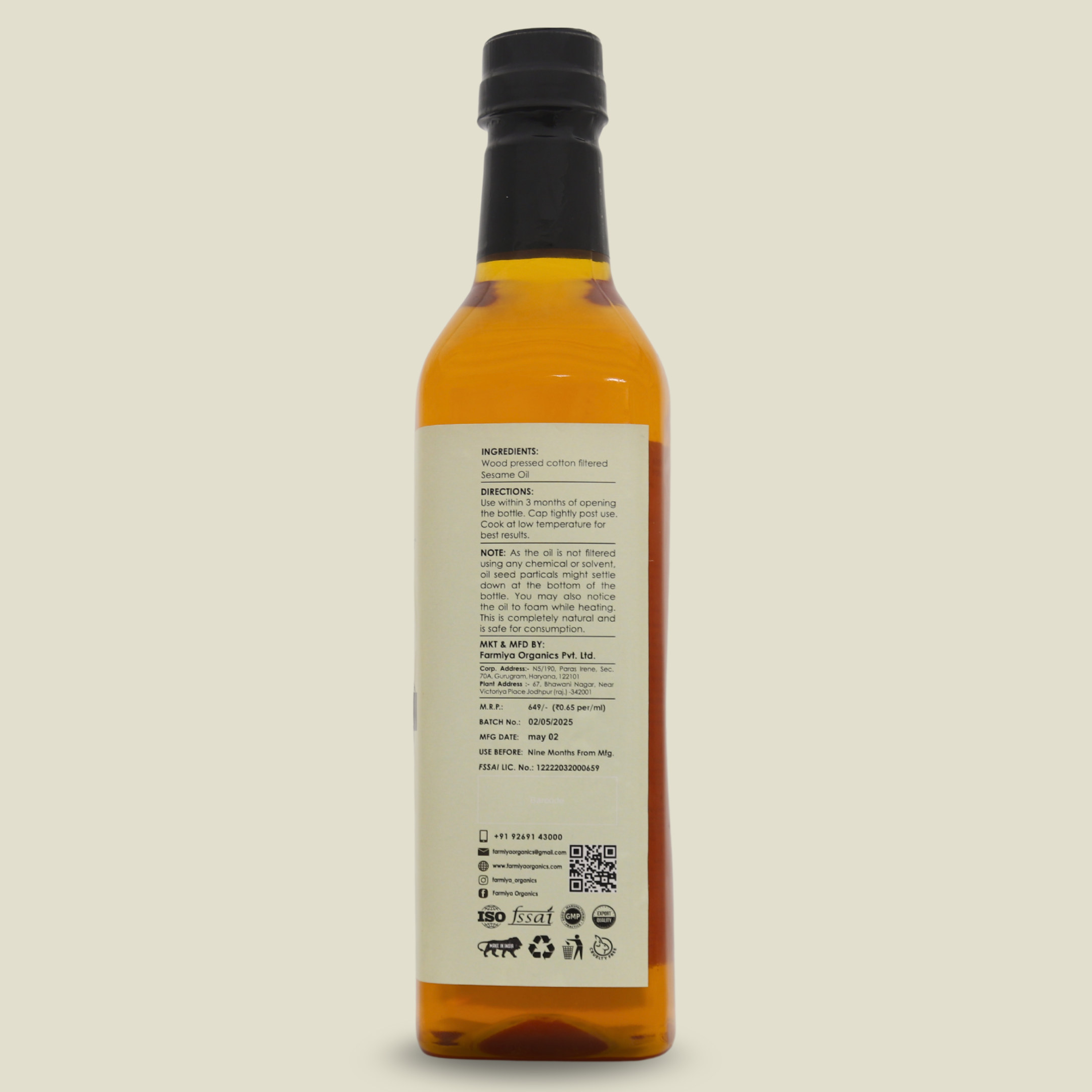 Sesame Oil (Set of 2 1000ml, 250ml)